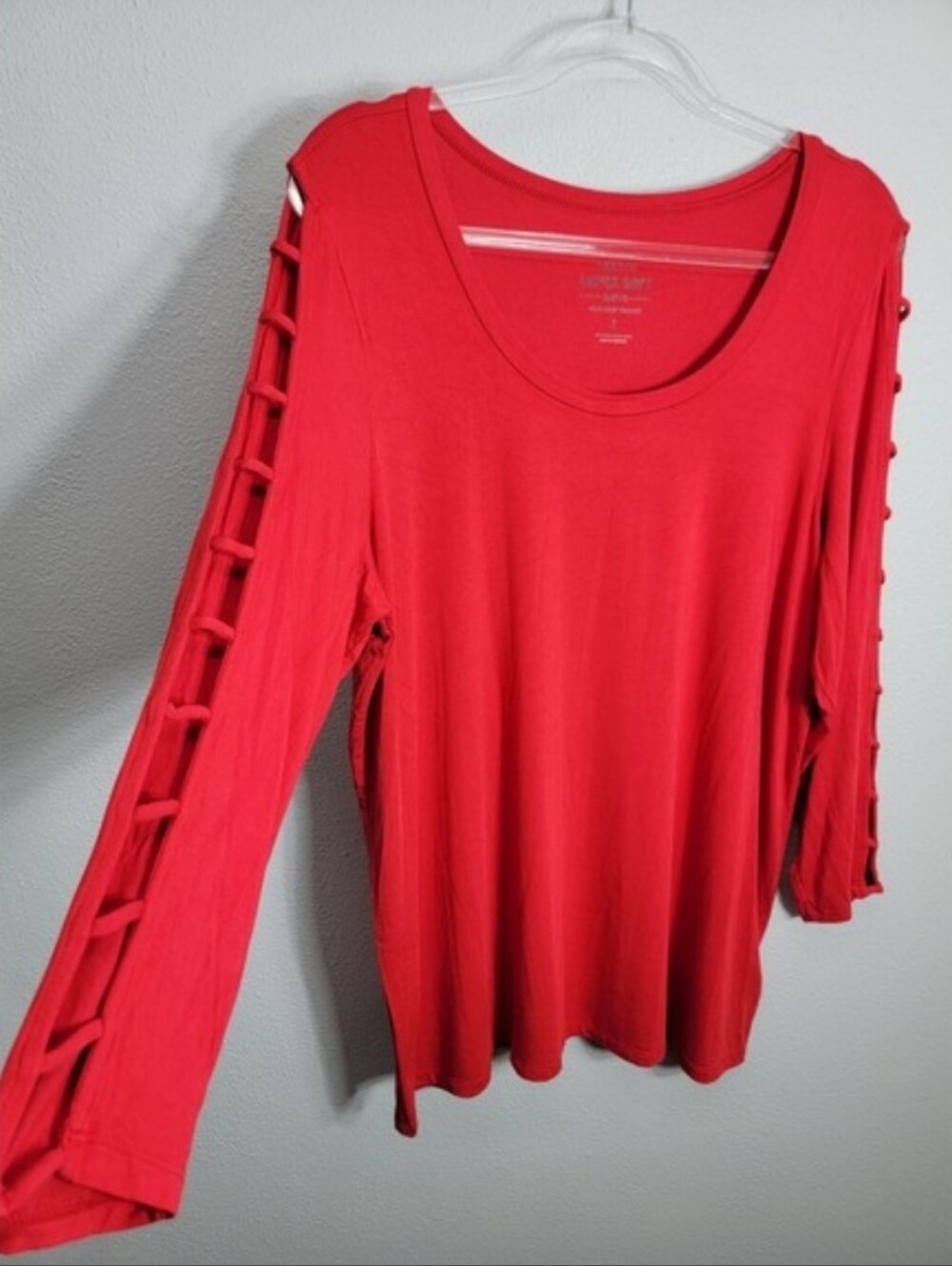 Torrid Red Ladder-Sleeve Women's Top, Super Soft Knit Size 3x